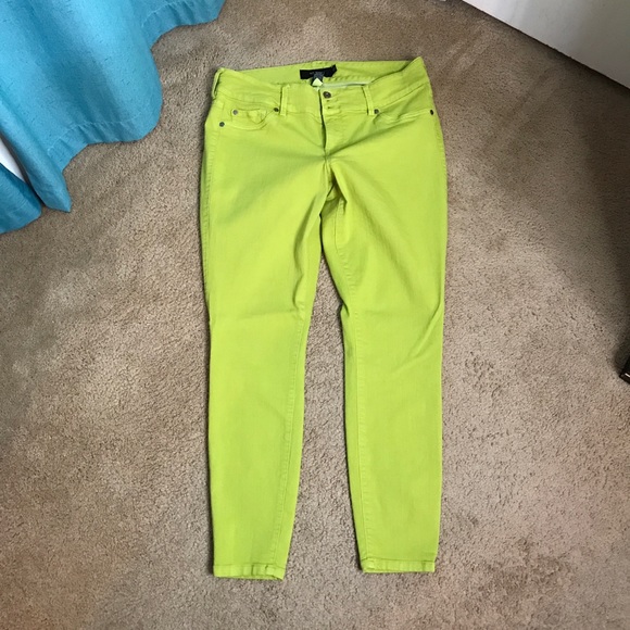 lime green jeggings